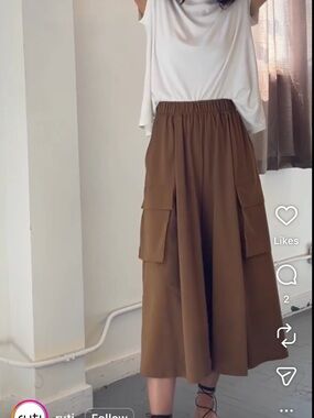 Ruti Cargo Pocket Midi wide-leg pants